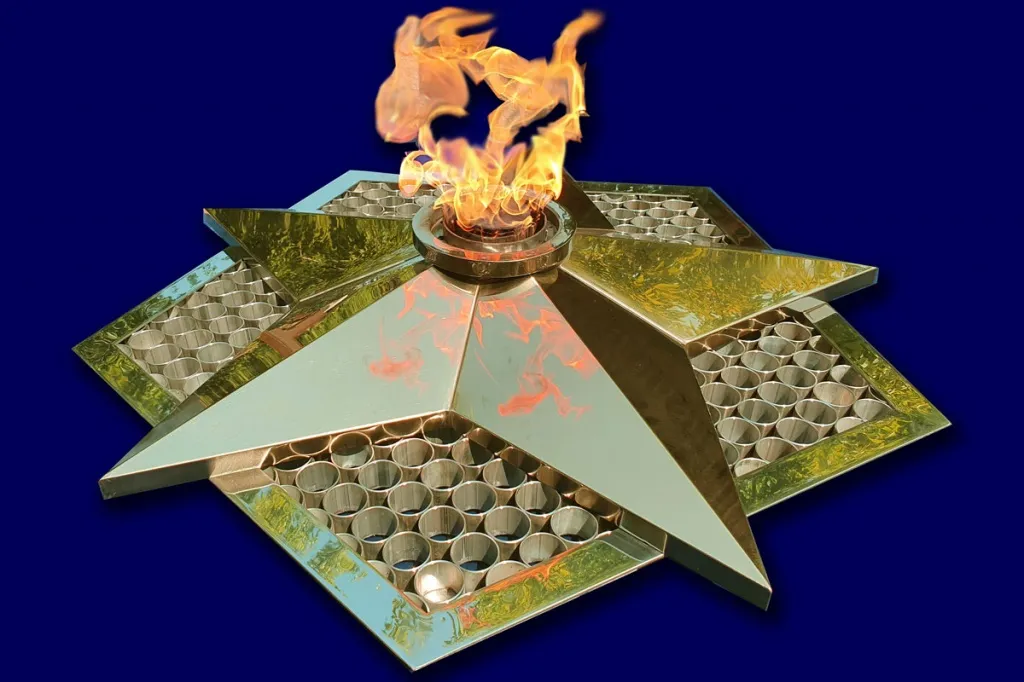 Вечный огонь в Перми красивое фото пламя газовой горелки для звезды вечного огня